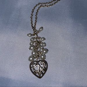 Long Hollow Heart Necklace